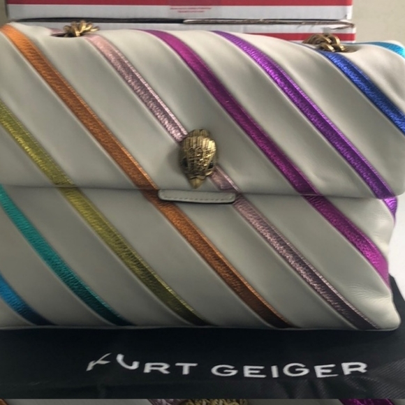 - Kurt Geiger London Large Kensington Rainbow Shoulder Bag - Picture 2 of 9